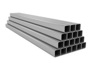 Group of durable square steel pipes for construction and industrial use