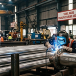 Industrial factory setup featuring Mild Steel Pipe in Tamilnadu supplied by Black Build Tech for Tamil Nadu manufacturing.
