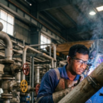 Professional welding of MS Seamless pipe following best industrial installation practices.
