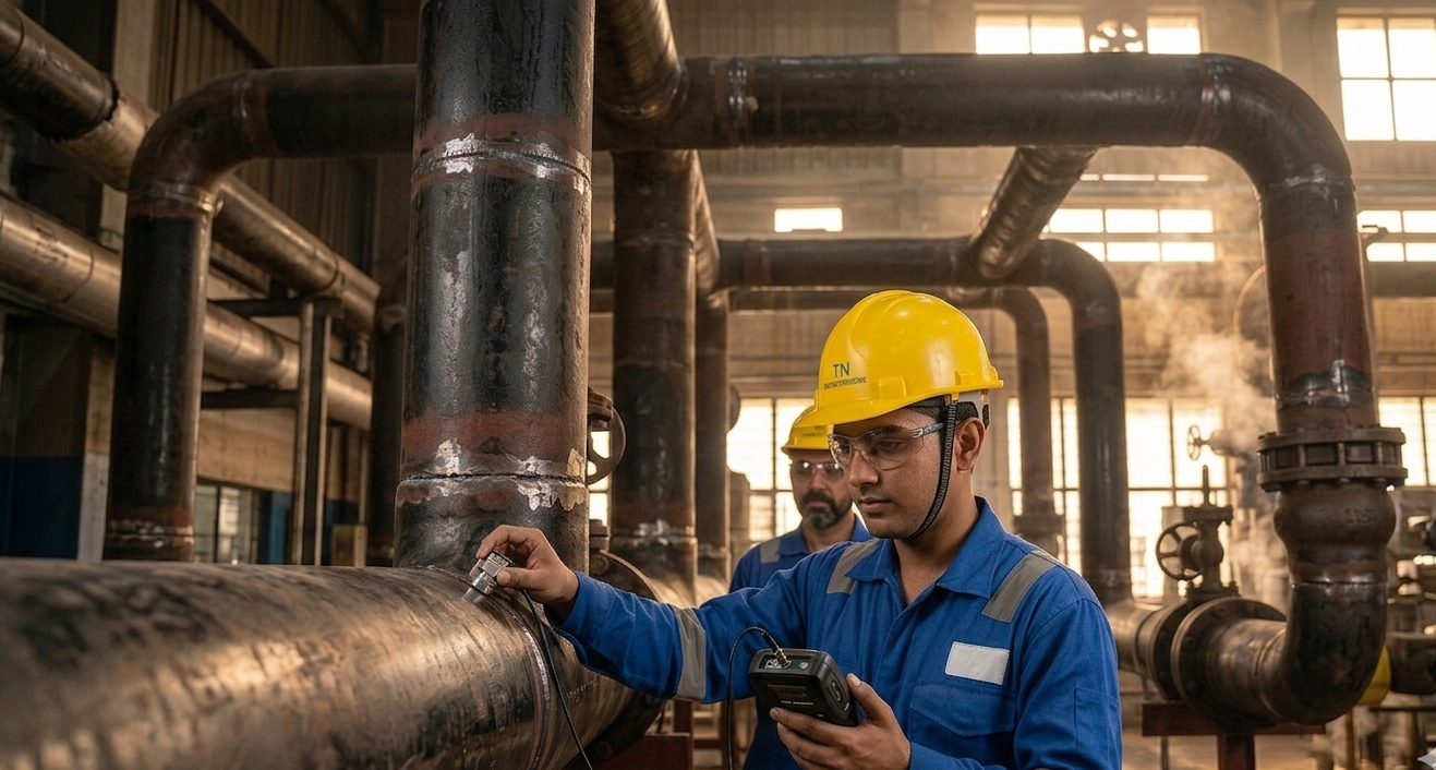 High temperature steam line using Mild Steel Seamless pipe in Coimbatore supplied by Black build tech for TN industries